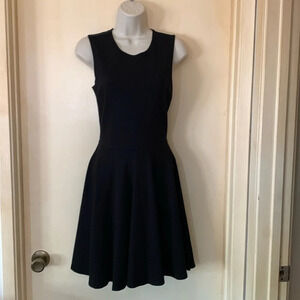Boston Proper black cotton knit fit and flare dress size 10